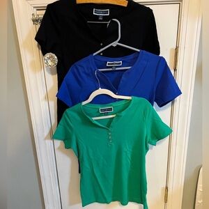 3 Karen Scott Pull-over Short Sleeve Tops Sz S